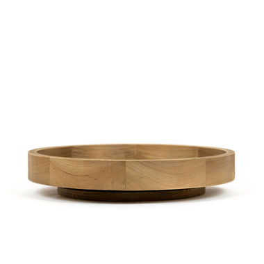 Click here to see Adams&Co 11772 11772 14x14x2.75 wood spin tray, natural, black Organization Collection