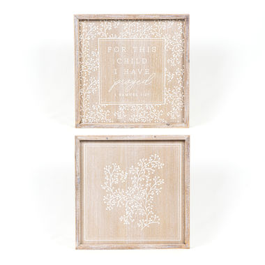 Click here to see Adams&Co 15791 15791 14x14x1.5 reversible wood frame sign (CHILD) natural, white Mom's House Collection