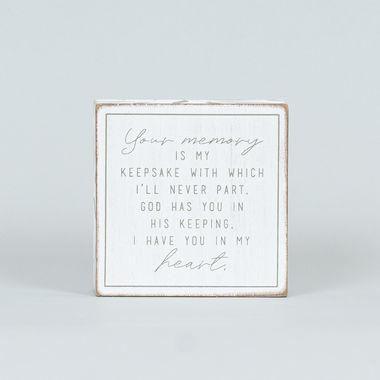 Click here to see Adams&Co 15777 15777 4x4x1.5 wood brick (NEVER) white, grey Forever In Our Hearts Collection