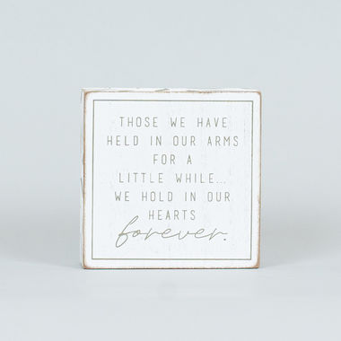 Click here to see Adams&Co 15776 15776 4x4x1.5 wood brick (ARMS) white, grey Forever In Our Hearts Collection