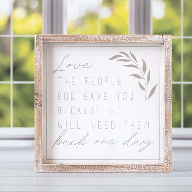 Click here to see Adams&Co 15767 15767 10x10x1.5 wood frame sign (GAVE) white, grey Forever In Our Hearts Collection