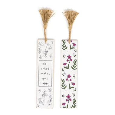 Click here to see Adams&Co 11752 11752 2x8x.25 reversible wood bookmark (HAPPY) multicolor Mental Health Collection