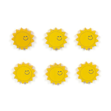 Click here to see Adams&Co 45151 45151 2x2x.25 wood shapes set of six (SUN) yellow, blue Stars & Stripes Collection Collection