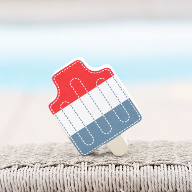 Click here to see Adams&Co 45149 45149 5x4x1 reversible chunky wood shape (POPSICLE) multicolor Stars & Stripes Collection Collection