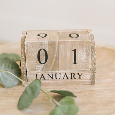 Click here to see Adams&Co 11759 11759 6x4x2.75 wooden block set (CALENDAR) brown, black Organization Collection