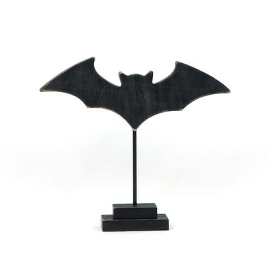 Click here to see Adams&Co 50422 50422 10x9x2 wood cutout on stand (BAT) black The Adams Family Collection