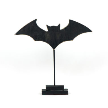 Click here to see Adams&Co 50421 50421 12x11x2 wood cutout on stand (BAT) black The Adams Family Collection