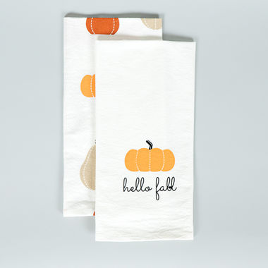 Click here to see Adams&Co 60272 60272 15x24x.25 tea towels s/2 (FALL/PMPKN) multi