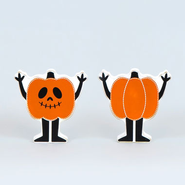 Click here to see Adams&Co 50469 50469 5x5x1 reversible wood cutout (PUMPKIN MAN) or/bk/wh