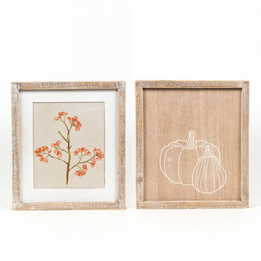 Click here to see Adams&Co 60257 60257 12x13.25x1.5 reversible wood framed sign (BERRIES/PUMPKIN) multi