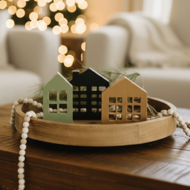 Click here to see Adams&Co 71187 71187 3x6x1 wood cutout houses set of three (HOUSES) multicolor Feeling Frosty Collection