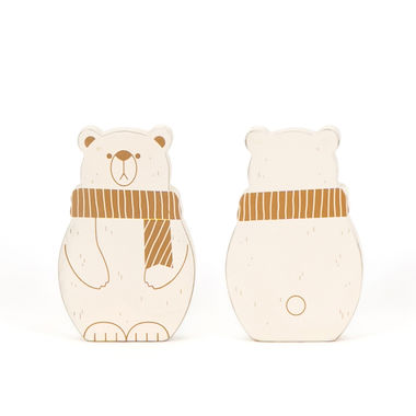 Click here to see Adams&Co 71177 71177 4x6x1 chunky wood shape (POLAR BEAR) white, brown Feeling Frosty Collection