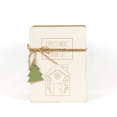 Click here to see Adams&Co 71161 71161 7x10x5.75 wood book stack (CHRISTMAS COOKIES) multicolor Feeling Frosty Collection