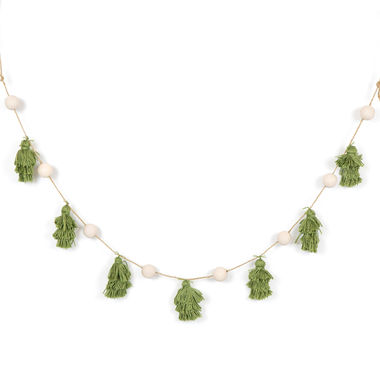 Click here to see Adams&Co 71158 71158 34.75x2.75x1 wd tassel garland (TREE) wh/gn