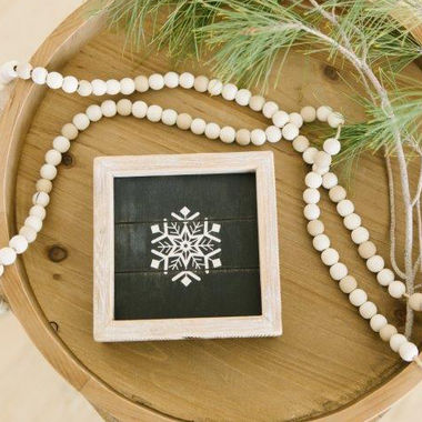 Click here to see Adams&Co 71154 71154 6x6x1.5 reversible wood frame sign (SNOWFLAKE/HOUSE) multicolor Feeling Frosty Collection
