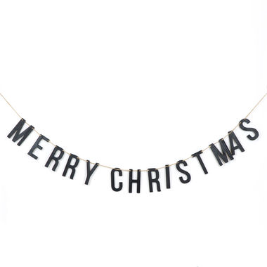 Click here to see Adams&Co 71213 71213 70x5x.75 wood garland (MERRY CHRISTMAS) black Jingle Bells Collection
