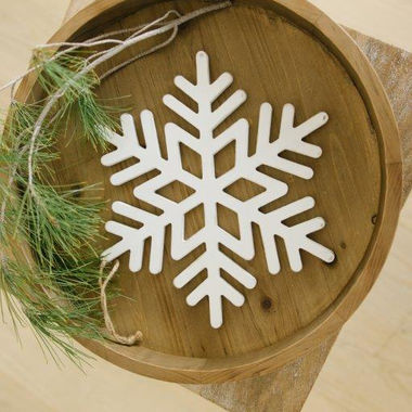 Click here to see Adams&Co 71144 71144 10.25x11.5x.25 wood cutout ornament (SNOWFLAKE) wh