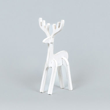 Click here to see Adams&Co 71129 71129 4x10x4.25 wood cutout (REINDEER) white Winter Wishes Collection