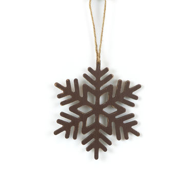 Click here to see Adams&Co 71113 71113 6x7x.25 wood cutout ornament (SNOWFLAKE) brown Winter Wishes Collection