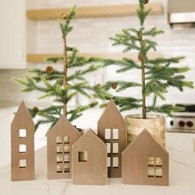 Click here to see Adams&Co 71098 71098 6x8, 3x12, 5x9x1 wood cutout set of five (HOUSES) brown Winter Wishes Collection
