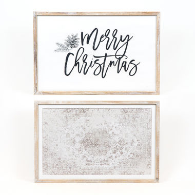 Click here to see Adams&Co 71093 71093 29x19x1.5 reversible wood frame sign (MERRY CHRISTMAS) multicolor Winter Wishes Collection