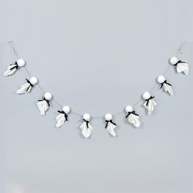 Click here to see Adams&Co 55275 55275 60x6x2 cloth garland (GHOSTS) white, black Haunted Mansion Collection