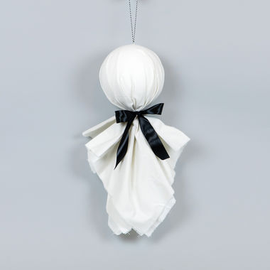 Click here to see Adams&Co 55270 55270 12x26x7 cloth ornament (GHOST) white, black Haunted Mansion Collection