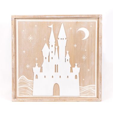 Click here to see Adams&Co 55247 55247 25x25x1.5 reversible wood frame sign (HAUNTED/CASTLE) multicolor Haunted Mansion Collection