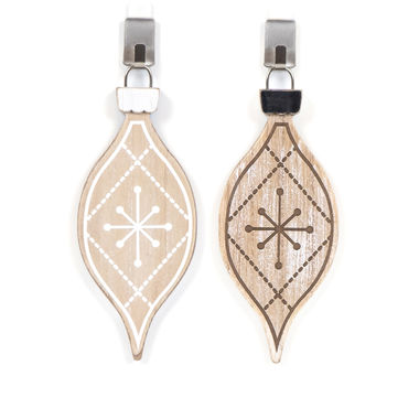 Click here to see Adams&Co 75529 75529 3x7x.5  wood ornament (EGG PLAID) multicolor Mid Century Collection