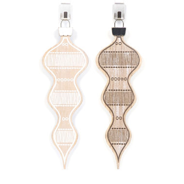 Click here to see Adams&Co 75525 75525 3x10x.5 wood ornament (TEARDROP) multicolor Mid Century Collection