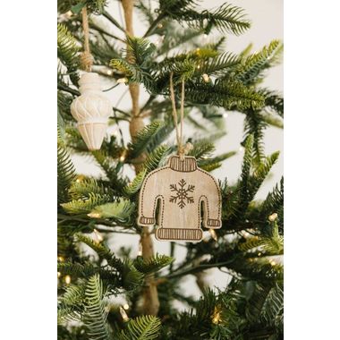 Click here to see Adams&Co 75524 75524 4x4x.25 wood ornament (SWEATER) multicolor Mid Century Collection