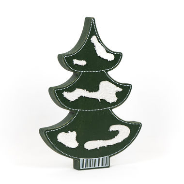 Click here to see Adams&Co 75517 75517 8x11x1 chunky wood tree, green, white Mid Century Collection