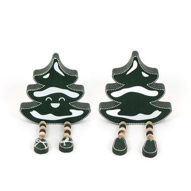 Click here to see Adams&Co 75513 75513 5x5x1 reversible chunky wood shape w/ beads (TREE) multicolor Mid Century Collection