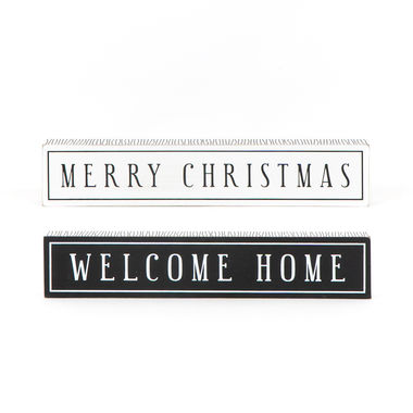 Click here to see Adams&Co 75511 75511 13x3x1.5 reversible wood brick (MERRY/HOME) white, black Mid Century Collection