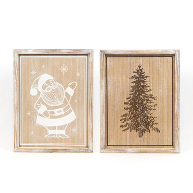 Click here to see Adams&Co 75502 75502 13x17x1.5 reversible wood frame sign (SANTA/TREE) multicolor Mid Century Collection