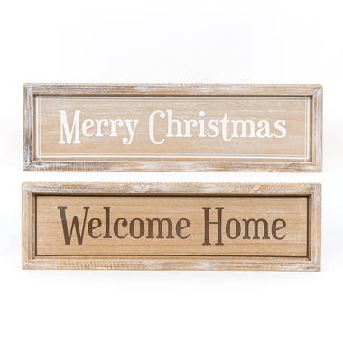 Click here to see Adams&Co 75501 75501 24.5x7x1.5 rvs wd frmd sn (MERRY/HOME) ntrl/wh/bk
