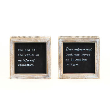 Click here to see Adams&Co 11815 11815 5x5x1.5 reversible wood frame sign (DUCK/INTERNET) black, white LOL Collection