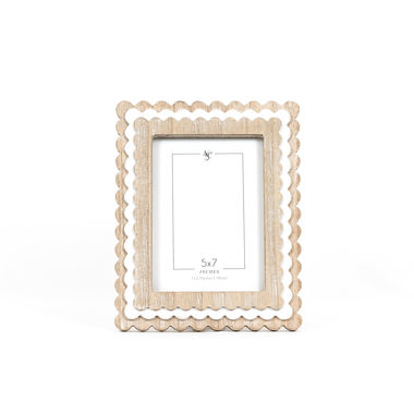 Click here to see Adams&Co 11844 11844 8x10x1 wood photo frame (SCALLOP) natural, white (5x7) Scalloped Frames Collection