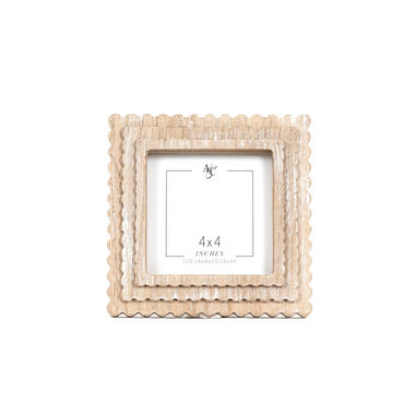 Click here to see Adams&Co 11848 11848 6x6x1 wood photo frame (SCALLOP) natural (4x4) Scalloped Frames Collection