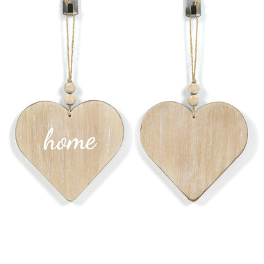 Click here to see Adams&Co 11833 11833 5x5x.5 reversible wood ornament (HOME) natural, white Feel the Love Collection