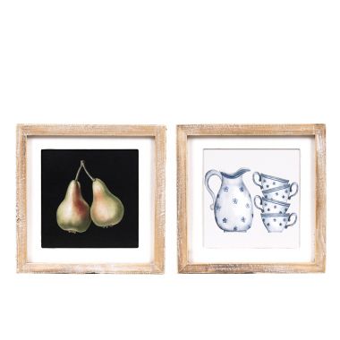 Click here to see Adams&Co 11855 11855 11x11x1.5 reversible wood frame sign (PEAR/PITCHER) multicolor Flora & Fauna Collection