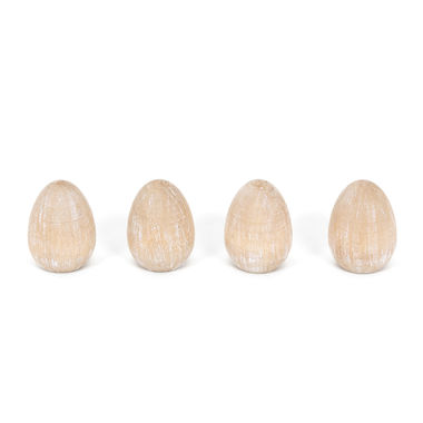 Click here to see Adams&Co 30288 30288 1x1.5x1 wd shps s/4 (EGGS) natural, white  Cottontail Collection