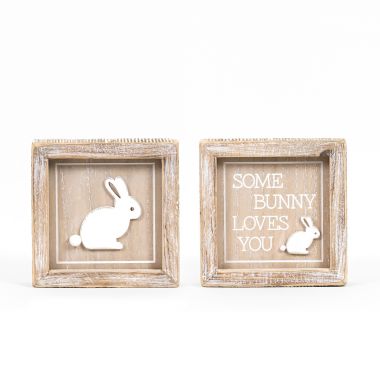 Click here to see Adams&Co 35001 35001 5x5x1.5 rvs wd frmd sn (BNY/LVS) natural, white  Cottontail Collection