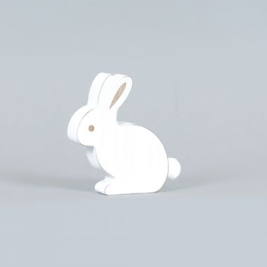 Click here to see Adams&Co 35004 35004 5.25x5x1 chnky wd shp (BUNNY) white, natural  Cottontail Collection