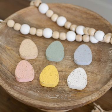 Click here to see Adams&Co 35007 35007 1x2x.25 wood shapes set of six (ROBIN EGGS) multicolor Cottontail Collection