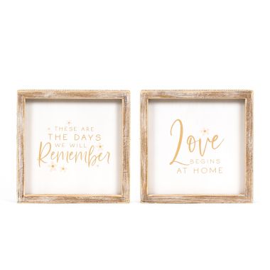 Click here to see Adams&Co 11881 11881 8x8x1.5 reversible wood block sign (REMEMBER/LOVE) multicolor Mother's Day Collection