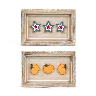 Click here to see Adams&Co 45156 45156 7x4.75x1.5 rvs wd frmd sn (STRS/PCHS) multicolor  Peaches, Cream & The American Dream Collection
