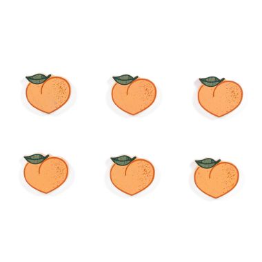 Click here to see Adams&Co 45168 45168 2x2x.25 wood shapes set of six (PEACHES) orange, green Peaches, Cream & The American Dream Collection