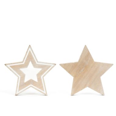Click here to see Adams&Co 45165 45165 8x8x1 reversible chunky wood shape (STAR) natural, white Peaches, Cream & The American Dream Collection