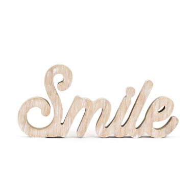 Click here to see Adams&Co 45163 45163 10x5x1 wood cutout (SMILE) natural  Peaches, Cream & The American Dream Collection